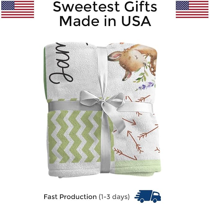 MDPrints Personalized Woodland Baby Blankets - Image 2