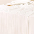 Socomi 4pcs Ivory White Table Runner Spring Easter Cheesecloth Table Runner 170 by Socomi