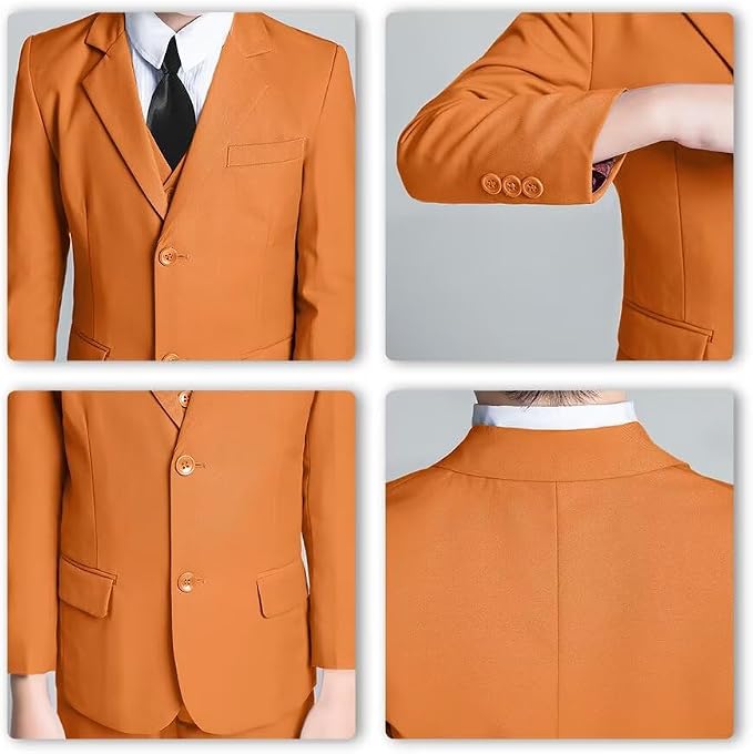 JPF Boy's Formal Suit Set Slim Fit Kids Tuxedo Suits - Image 5