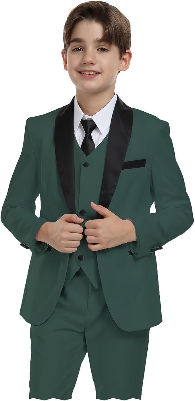 Boys Suit for Toddler Tuxedo Kids Formal Suits Set 5 Pieces Wedding Outfit by SHINFAN