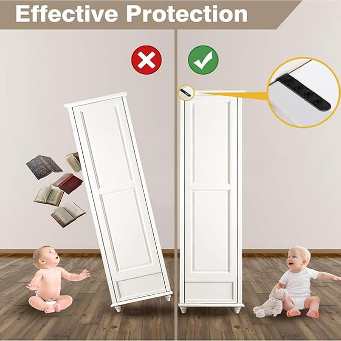 Anti Tip Furniture Anchors for Baby Pet Proofing, Furniture Wall Anchor - Image 2