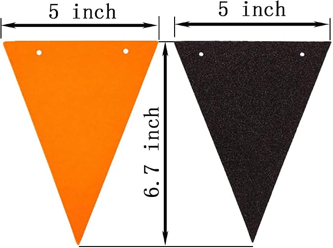 Orange and Black Pennant Banner - Image 2