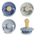 FRIGG Natural Rubber Baby Pacifier 4-Pack Skyline Serenity | Made in Denmark | by mushie