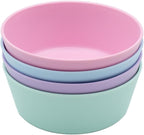 WeeSprout Bamboo Kids Bowls, Set of Four 10 oz Kid-Sized Bamboo Bowls, by WeeSprout