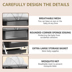 Baby Bassinet, 3 in 1 Baby Bassinets Bedside Sleeper - Image 5