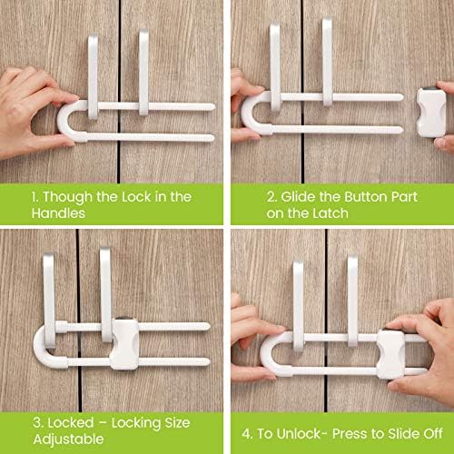 Jetec 10 Pieces Cabinet Locks for Babies, U-Shaped Proofing Drawers Safety - Image 4