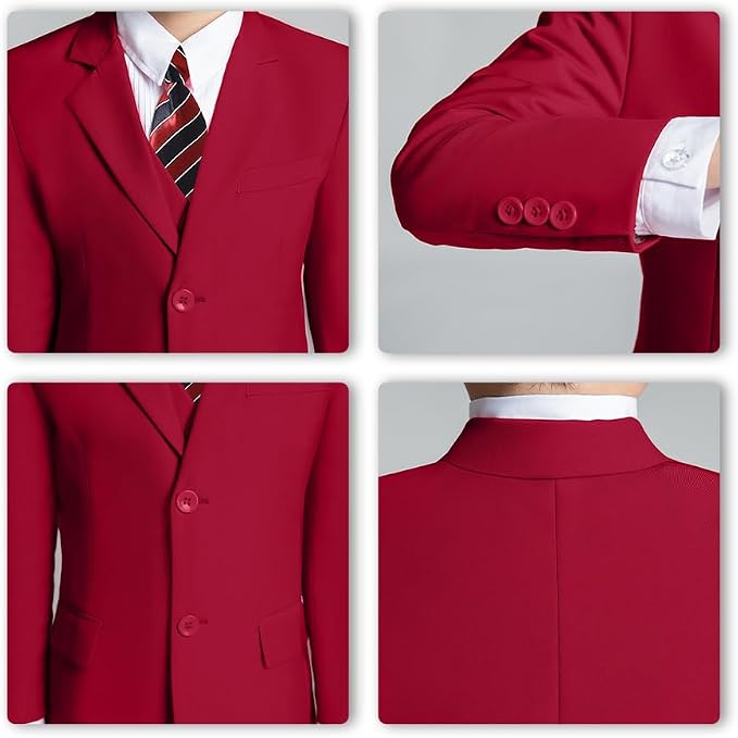 JPF Boy's Formal Suit Set Slim Fit Kids Tuxedo Suits - Image 5