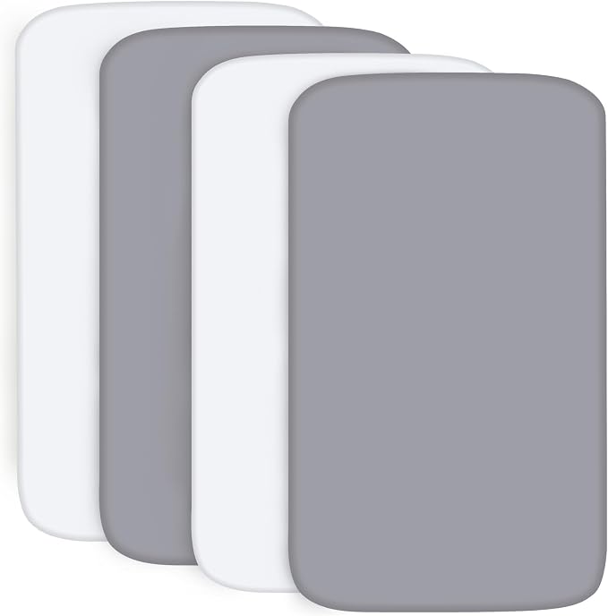 4-Pack Fitted Pack and Play Sheets by Bilobanbabybedding