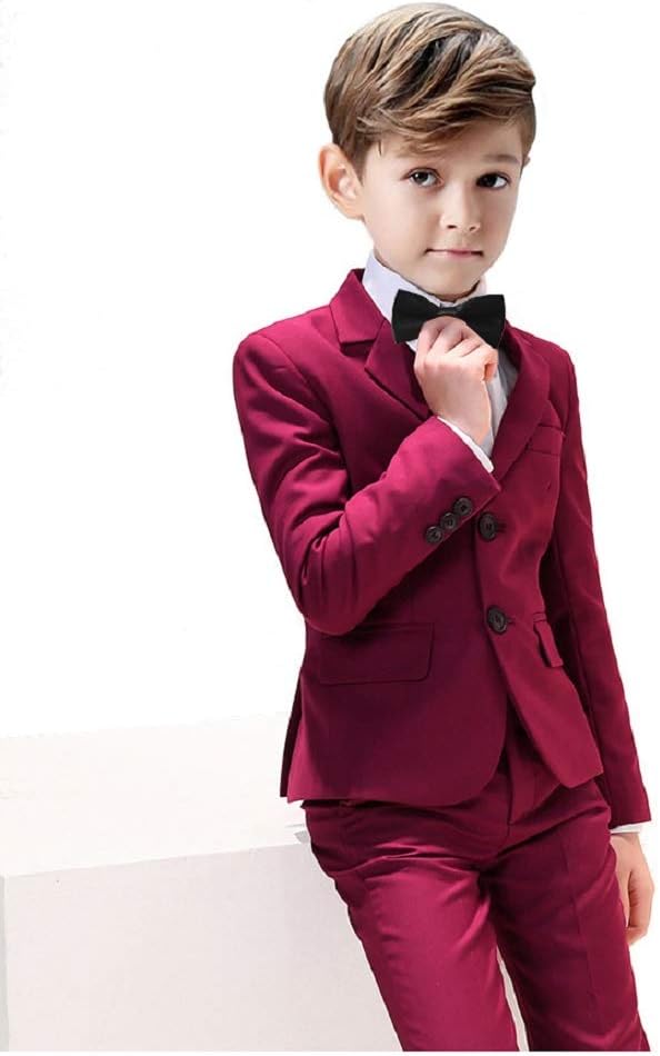 Boys Suits 5 Pieces Slim Fit Blazer Pants Black Blue Outfit Suit - Image 5