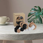 Silicone Baby Teether, Food Grade Silicone & Beech Baby Teething Toy, BPA Free - Image 6