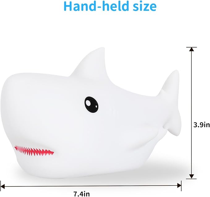 LOVERUIS Shark Night Light for Children, 7 Color Changing LED Portable Touch - Image 12