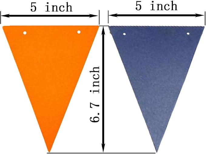 Blue and Orange Pennant Banner - Image 3