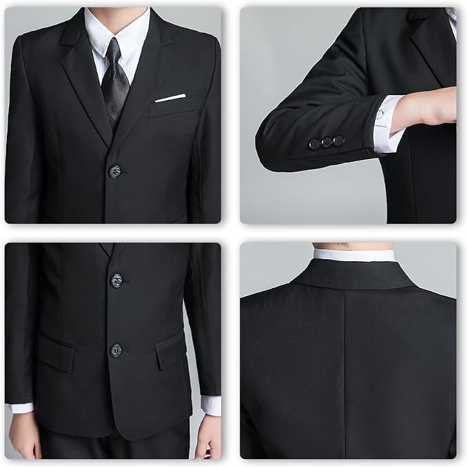 JPF Boy's Formal Suit Set Slim Fit Kids Tuxedo Suits - Image 5