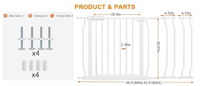 Extra Wide Baby Gate Extra Tall Dog Gate - Image 2