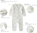 Owlivia Organic Cotton Baby Boy Girl Zip up Sleep 'N Play Pjs, Long Sleeve - Image 4