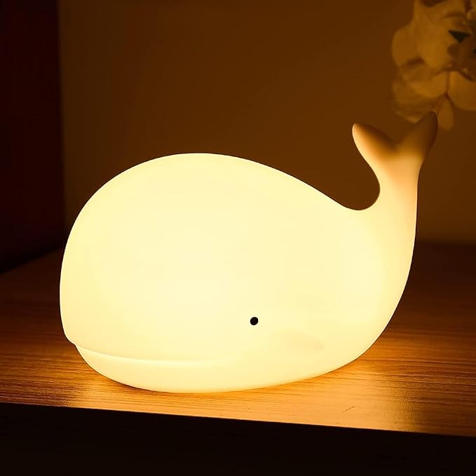 LOVERUIS Whale Night Light Silicone 7 Colors Dimmable 3 Hours Timer Whales Baby by CuteDesignHighQuality