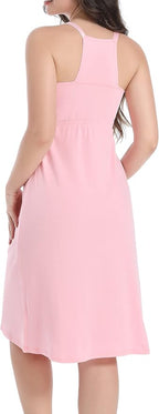 SUIEK 3-Pack Maternity Nursing Nightgown Cotton Breastfeeding Dress Pregnancy - Image 5