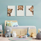 AOYUSMO 3 Piece Baby Bear Canvas Wall Art - Image 4