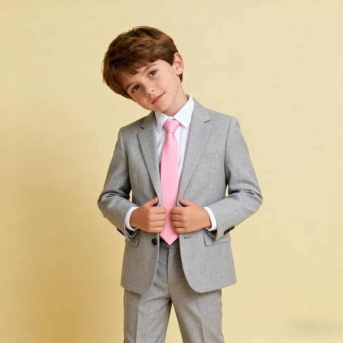 Boys Formal Suit Set 4 Pieces Kids Tuxedo Ring Bearer Outfit - Image 6