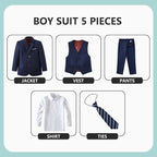Boys' 5 Piece Formal Suit Set - Image 2