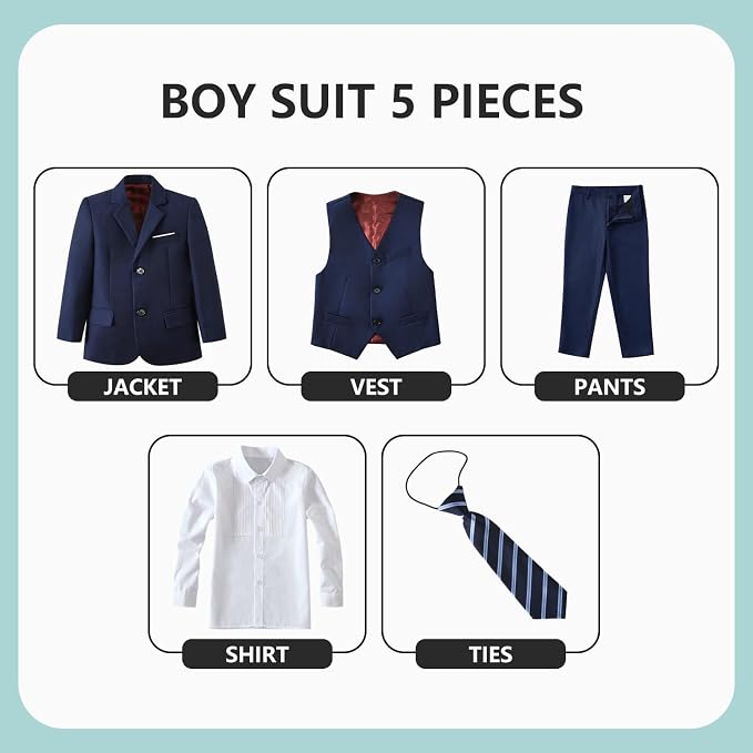 Boys' 5 Piece Formal Suit Set - Image 2