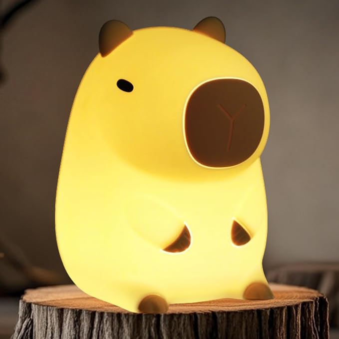 Cute Capybara Night Light, LED Squishy Novelty Animal Night Lamp, 2 Levels - Image 8