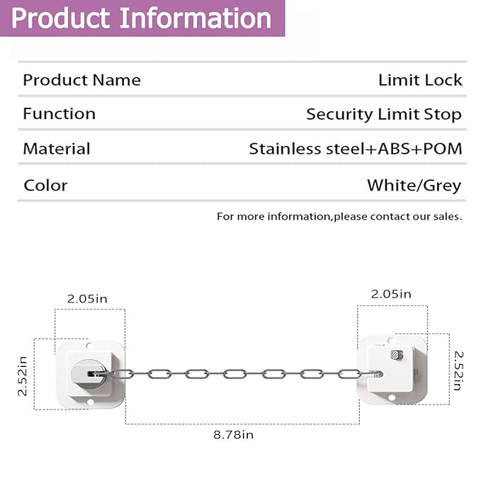 Child Proof Door Lock with Adjustable Strap, 3M Adhesive Safety Locks - Image 8