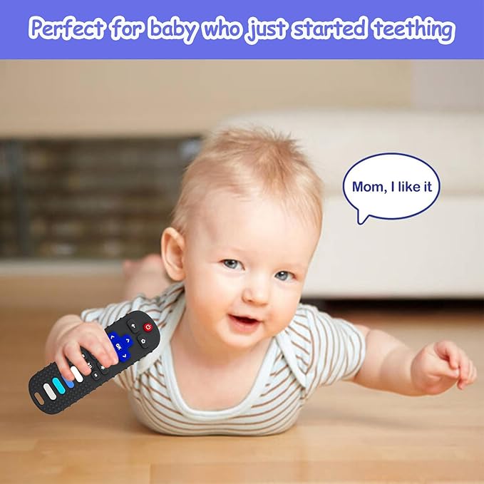 Baby Teething Toys, Food Grade Silicone Remote Control Teether Toy - Image 3