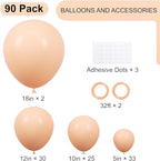 90pack Pastel Orange Balloons Different Size 18/12/10/5 Inch Orange Balloon - Image 2
