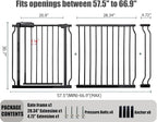 Extra Wide Baby Gate 62-67 Inch, Pressure Mounted Safety Child & Pet Gate - Image 2