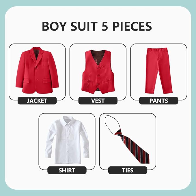 Boys' 5 Piece Formal Suit Set - Image 2