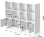 White Bookshelf, Wood Bookcase - Image 2