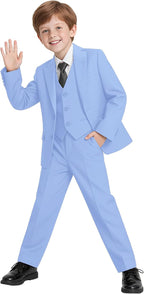 Boys Suit 4 Pcs Slim Fit Set Casual Suits Wedding Outfit Prom Jacket Vest Pant - Image 2