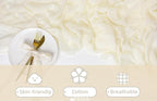 FEXIA Beige Table Runner Ivory Cheesecloth Table Runner 30x118 Inches Rustic - Image 6