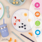 Elk and Friends Kids 6.7” Porcelain White Plates | Divided Plates | Suitable - Image 7
