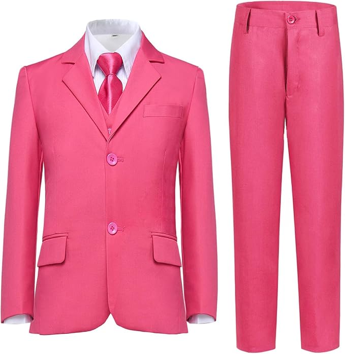 Boys Suit for Kids Teens Formal 5 Piece Tuxedo Suit Set by Lycody