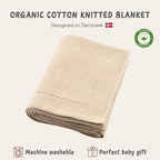 Knitted Organic Cotton Baby Blanket- Swaddle Blanket - Image 3