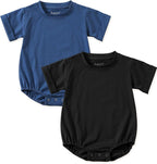 Jimonda Baby Bubble Romper Boy Girl Solid Color T-Shirt Outfits Short Sleeve by JimondaBaby