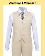 Boys’ Formal Suit 5 Piece Set, Toddler Tuxedos - Image 4