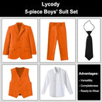 Boys Suit for Kids Teens Formal 5 Piece Tuxedo Suit Set - Image 2