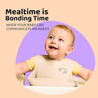 APLAINR Baby Sign Language Bib, Silicone Baby Bibs, ASL Graphics, Food Catcher - Image 3