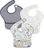 Mess Proof Baby Bib 3 Pack, Waterproof Led Weaning Baby Feeding Bibs by CivaruaKids