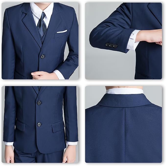 JPF Boy's Formal Suit Set Slim Fit Kids Tuxedo Suits - Image 5