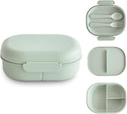 mushie Kids Bento Lunch Box | 3-Compartment & Removable Divider + Fork & Spoon by mushie