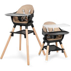 6 in 1 Baby High Chair, Convertible Wooden High Chairs/Booster Seat by RICUTON