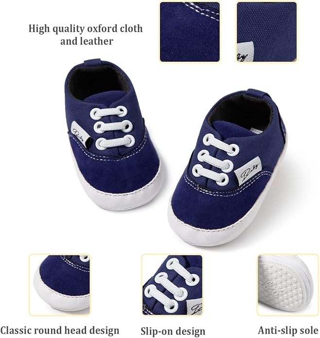 Morbido Infant Baby Boys Girls Canvas Sneaker Toddler Slip On Anti Skid Newborn - Image 4