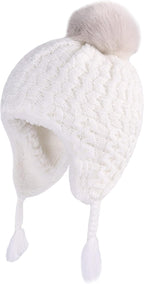 LANGZHEN Toddler Kids Infant Winter Hat, Earflap Knit Warm Cap Fleece Lined - Image 2