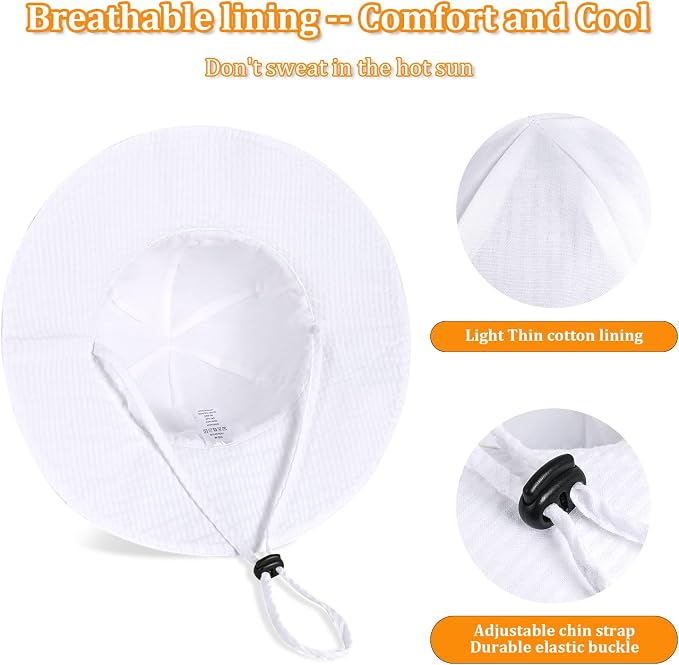 Baby Girl Sun Hat with UPF 50+ Outdoor Adjustable Beach Hat with Wide Brim - Image 6