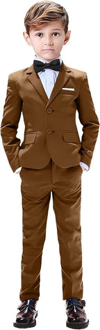 Boys Suits 5 Pieces Slim Fit Blazer Pants Black Blue Outfit Suit by Sailiiny