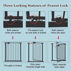 WAOWAO Triple Lock Baby Gate Extra Wide 72.04-76.77" Pressure Mounted Walk - Image 4